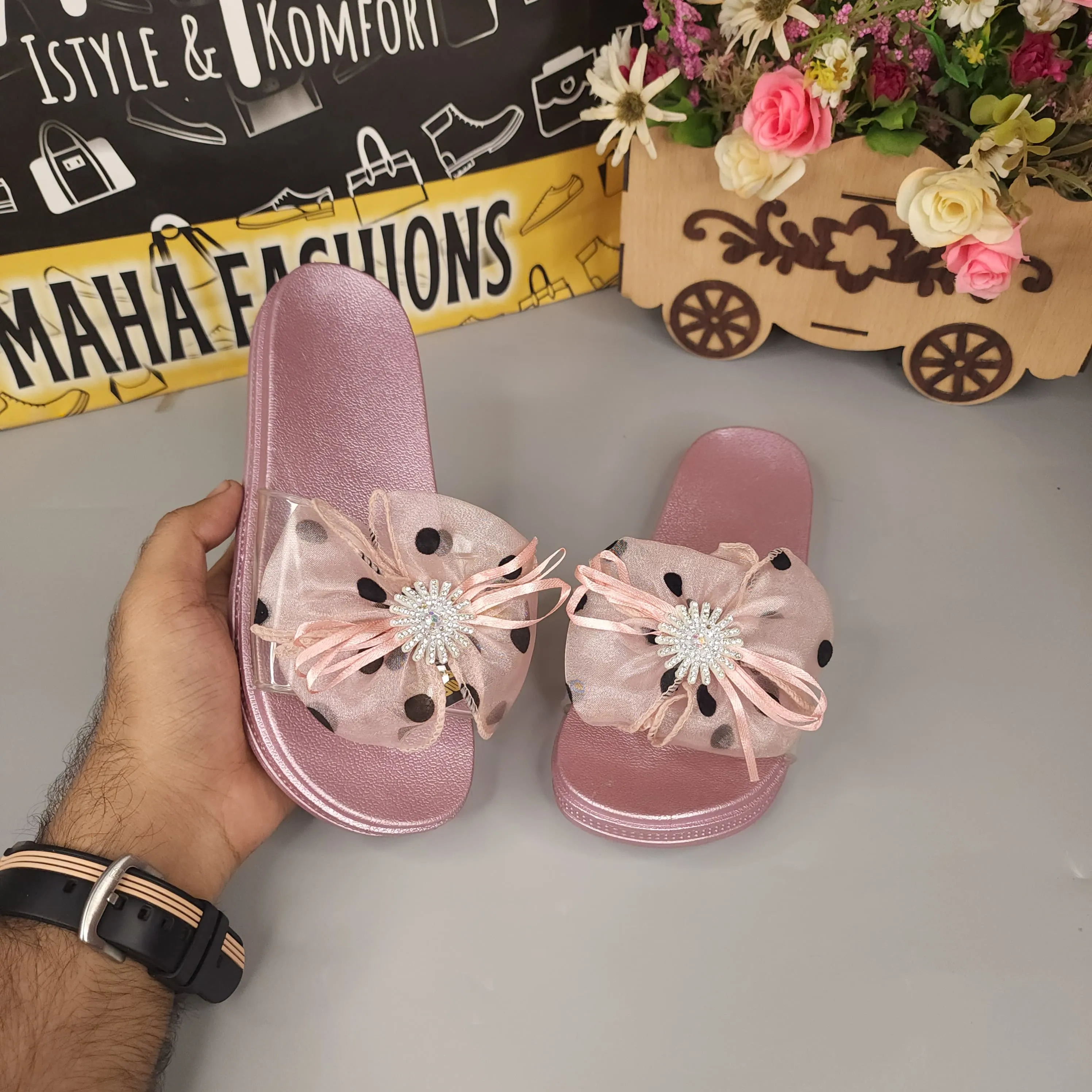 Pink Flower Slides