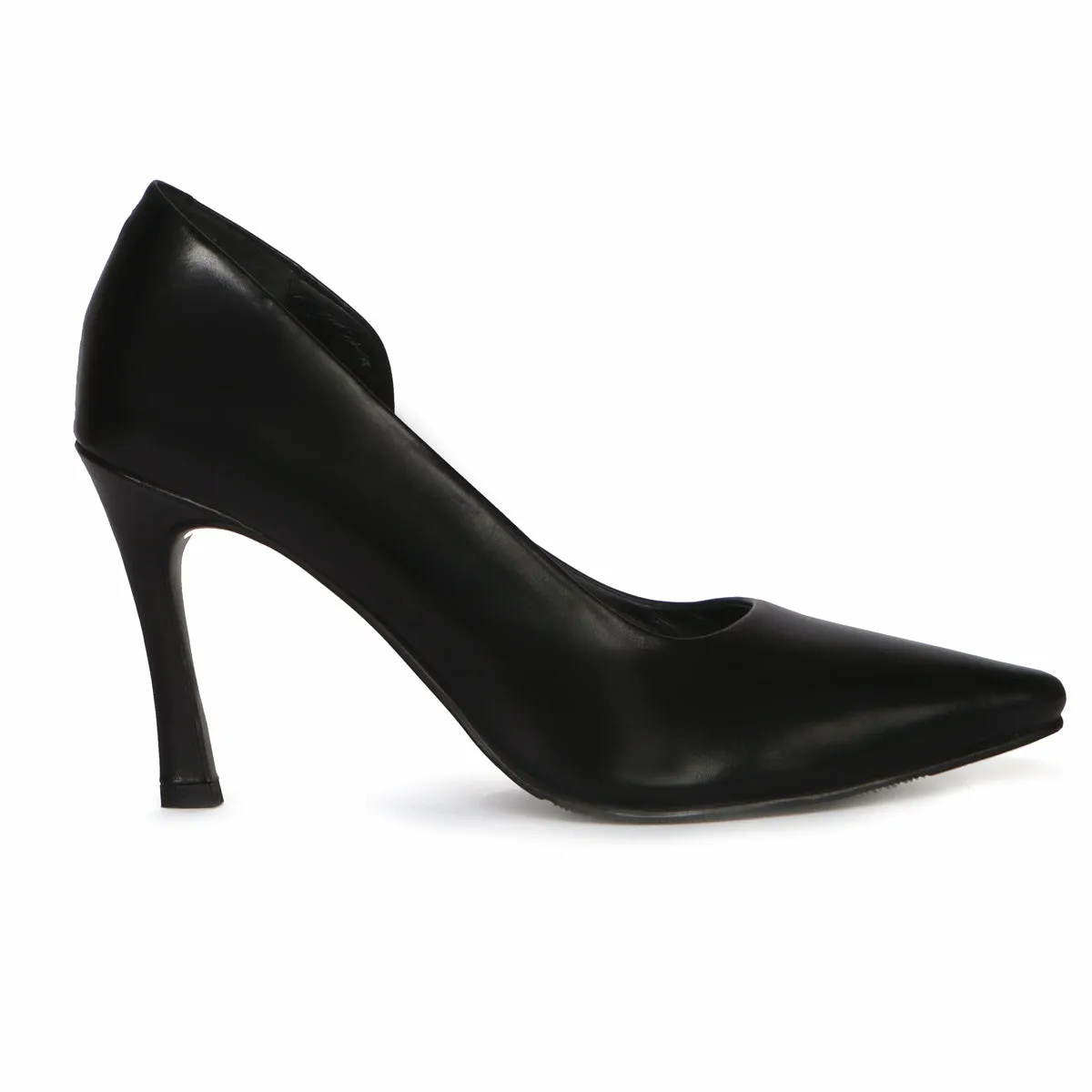 Pointed Toe Ladies formal Luxurious Black Sleek Stiletto Pencil Heel By Brune & Bareskin