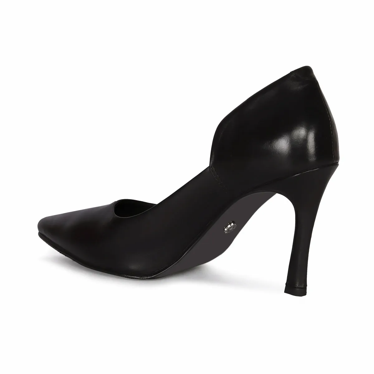 Pointed Toe Ladies formal Luxurious Black Sleek Stiletto Pencil Heel By Brune & Bareskin