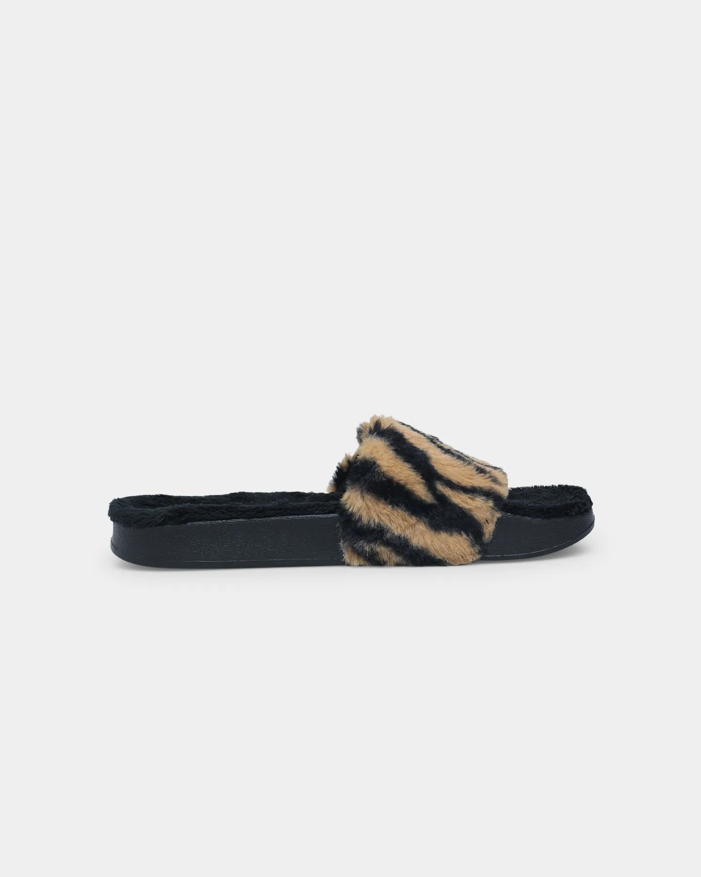 Puma Women's Leadcat YLM Safari Fluff Slides Puma Black-Puma Team Gold