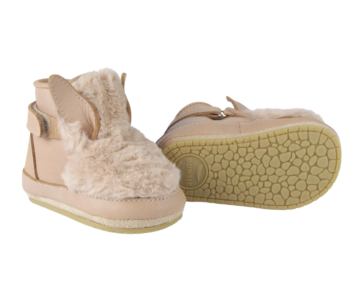 Richy Booties | Fluffy Bunny | Warm Beige Soft Faux Fur