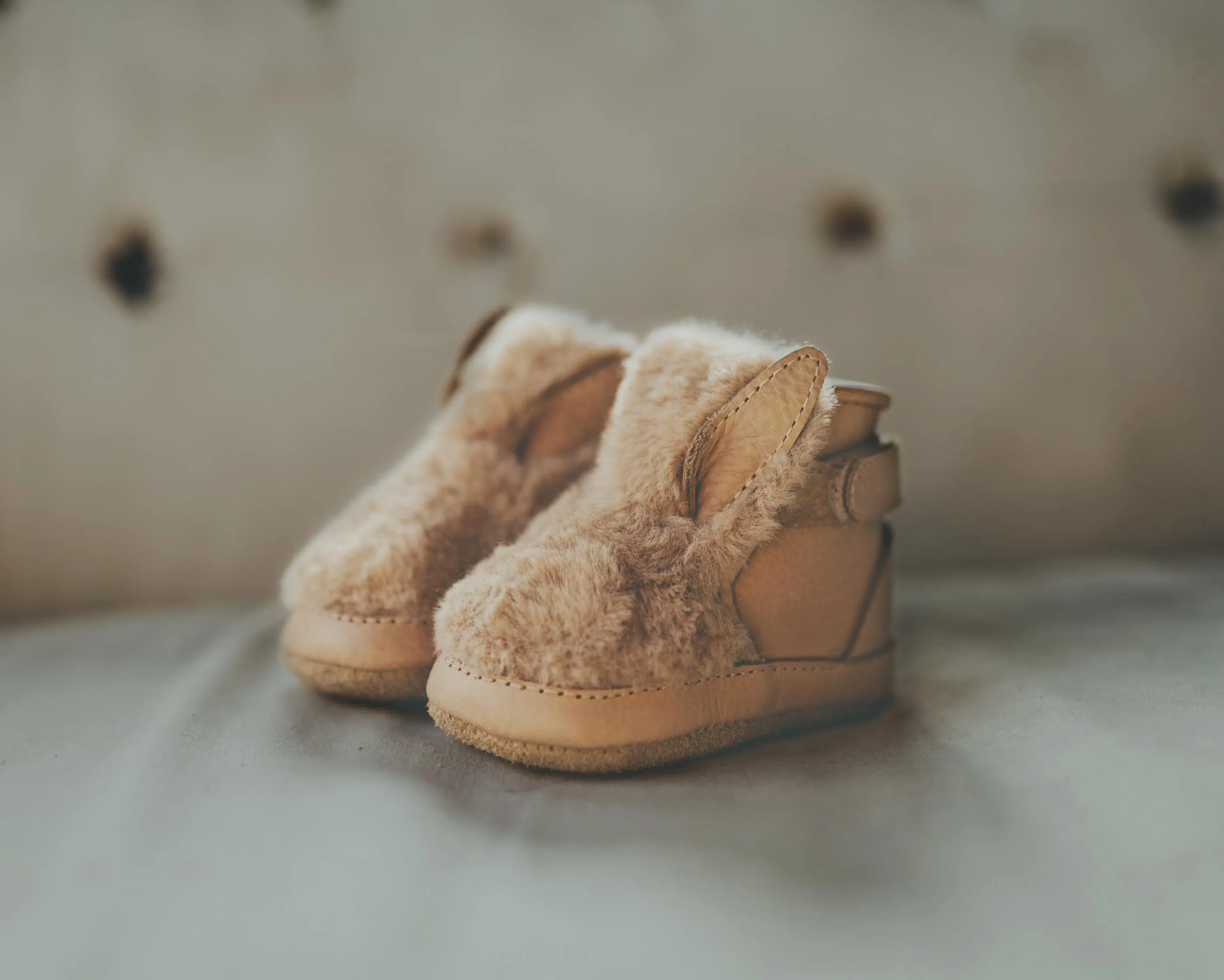 Richy Booties | Fluffy Bunny | Warm Beige Soft Faux Fur