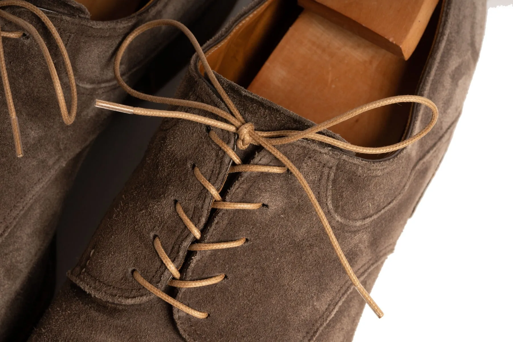 Round Biscuit Brown Waxed Cotton Shoelaces