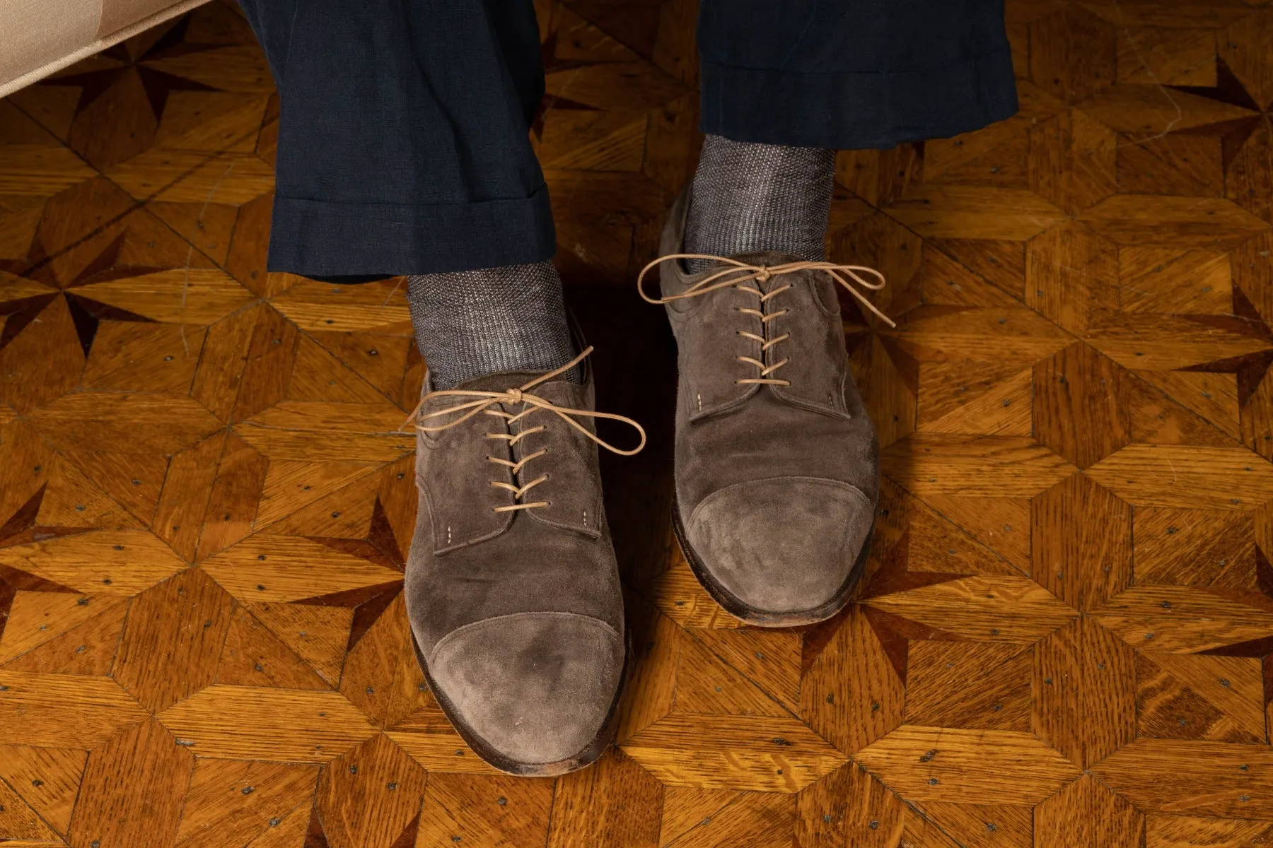 Round Biscuit Brown Waxed Cotton Shoelaces