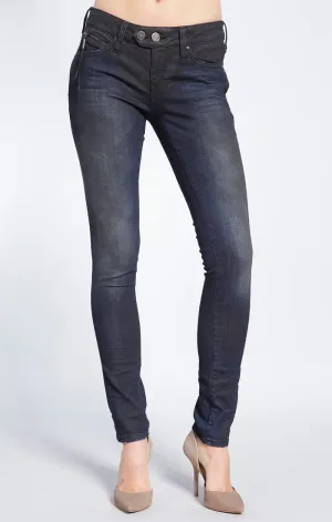 SCARLETT ZIP  SKINNY IN INDIGO COATED