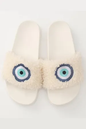 Slides - Evil Eye Novelty Sherpa Slides