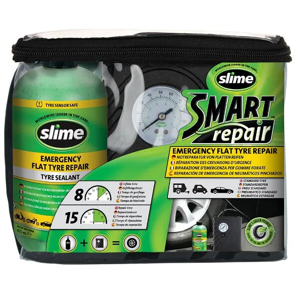 Slime Smart Tyre Repair Kit 12V Compressor And 473ml Solution