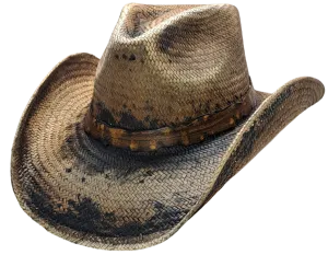 Straw Cowboy Hat DARK GRAY FIRE by Austin