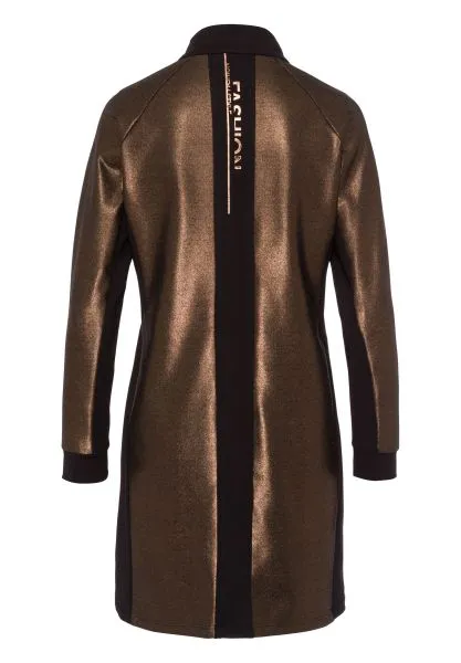 Tuzzi Metallic Bronze Long Sleeved Dress