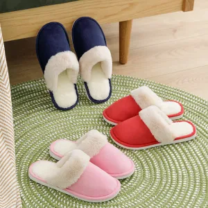 Warm cotton slippers with thick soles at home - Women's shoes