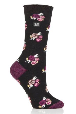 Women's WARM Floral Crew Sock