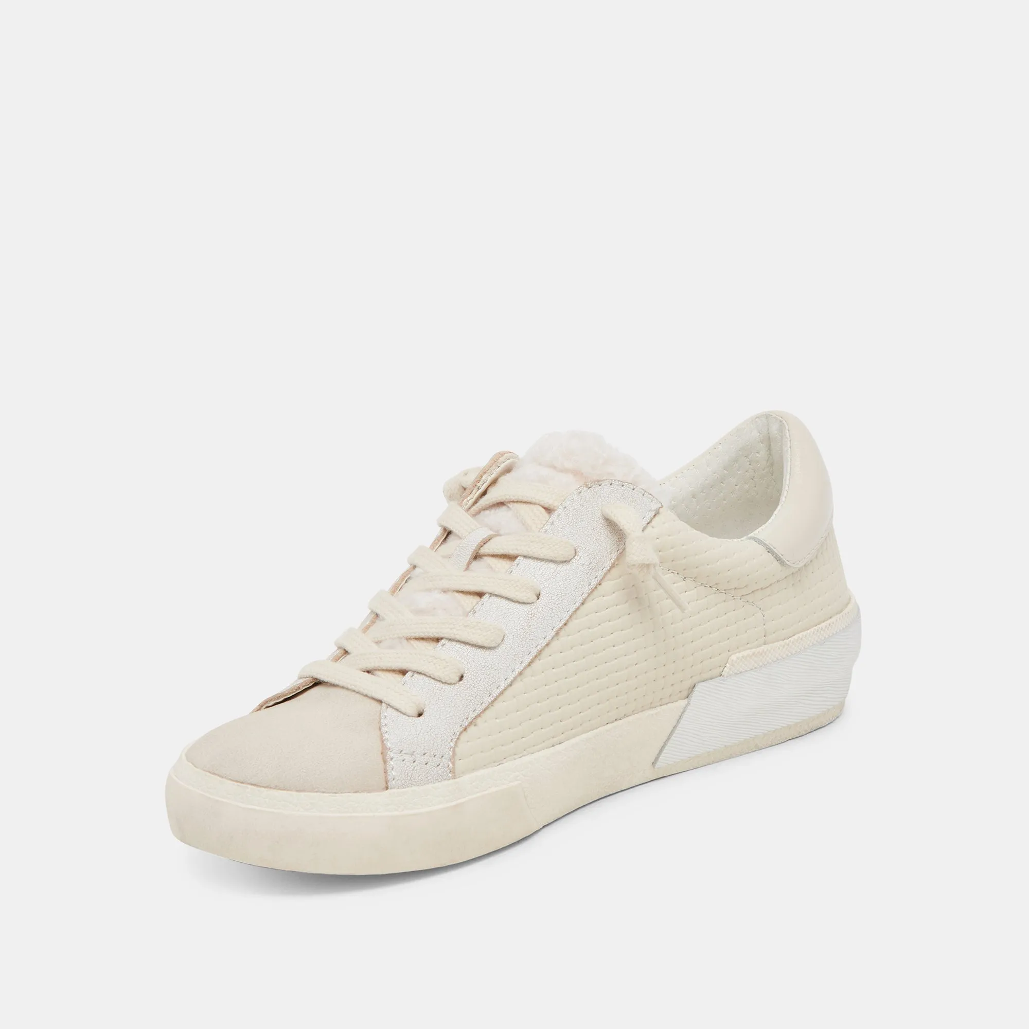 ZINA PLUSH SNEAKERS OFF WHITE WOVEN